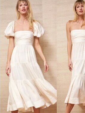 La Ligne NWT Sofia dress with detachable sleeves Ivory Size XL